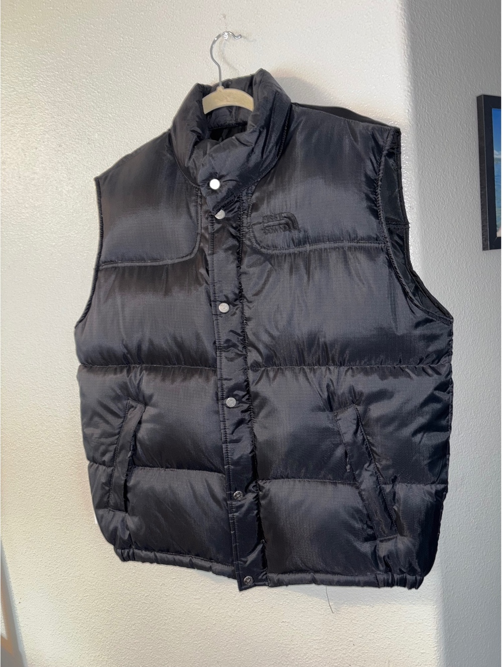 Vintage 90s First Down Black Puffer Vest Duck Down Mens Med